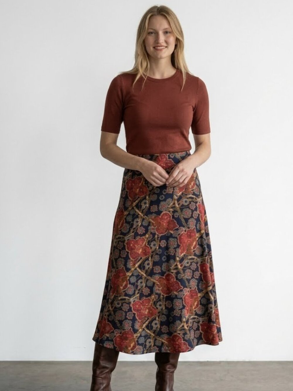 Vintage Pendleton Western Cowgirl Maxi Skirt Navy Red Paisley Size 12 NEW Tags